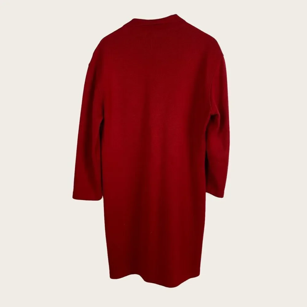 Rare Piudonna Red Virgin Wool Crewelwork Dress